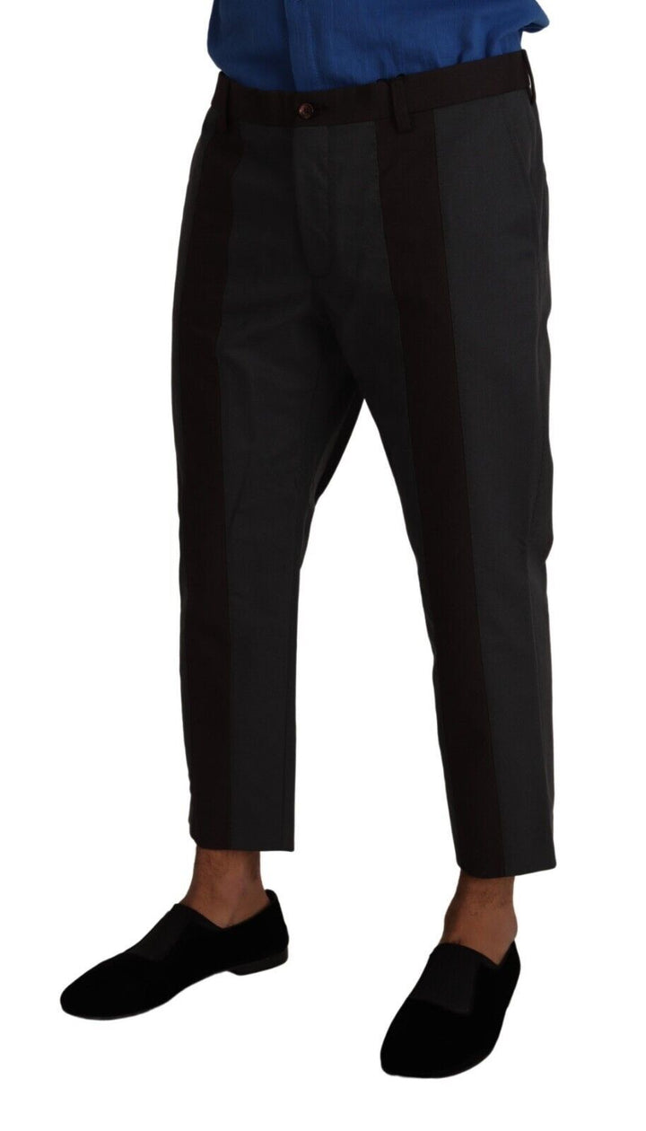 Dolce &amp; Gabbana Sample Sale Dolce &amp; Gabbana Gray Bordeaux Striped Cropped Trouser Pants - | Designer outlet