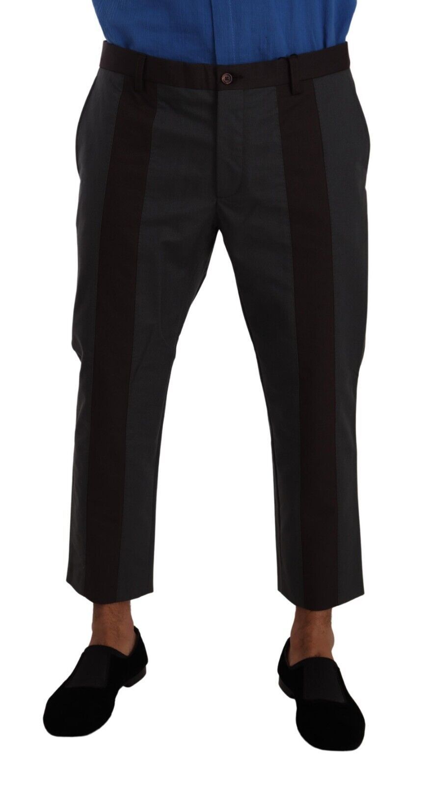 Dolce &amp; Gabbana Sample Sale Dolce &amp; Gabbana Gray Bordeaux Striped Cropped Trouser Pants - | Designer outlet