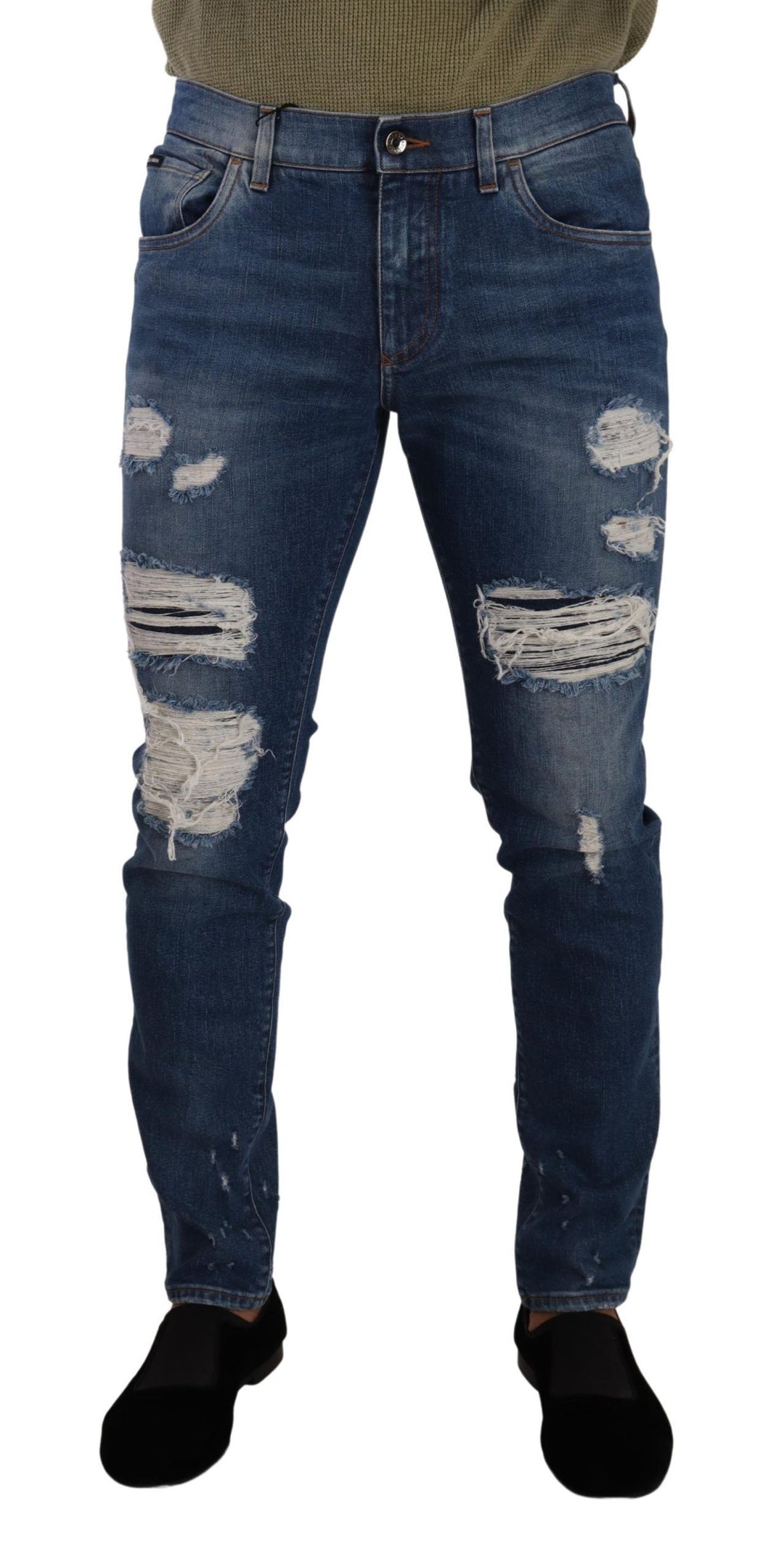 Dolce &amp; Gabbana Sample Sale Dolce &amp; Gabbana Blue Wash Cotton Stretch Slim Fit Denim Jeans - | Designer outlet