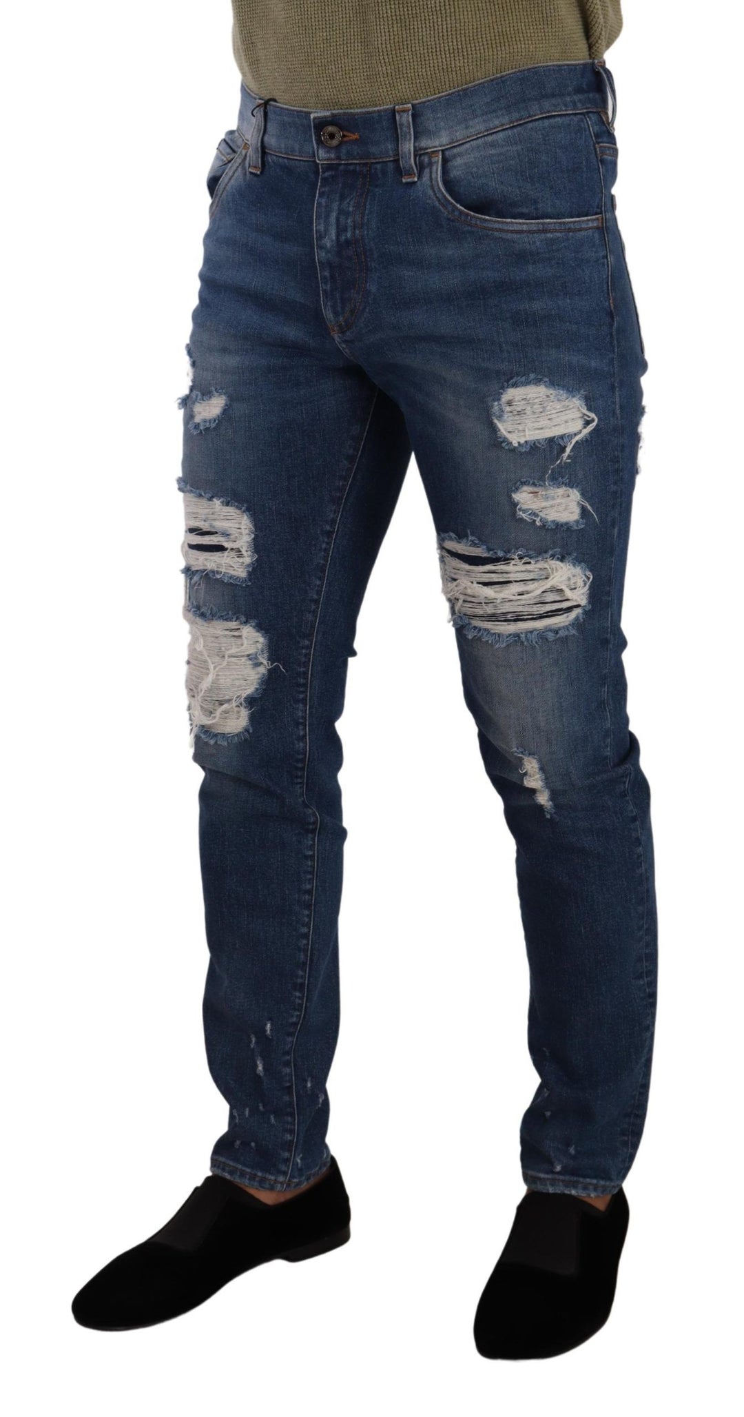 Dolce &amp; Gabbana Sample Sale Dolce &amp; Gabbana Blue Wash Cotton Stretch Slim Fit Denim Jeans - | Designer outlet