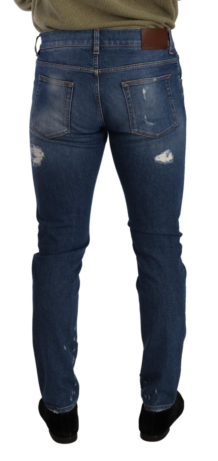 Dolce &amp; Gabbana Sample Sale Dolce &amp; Gabbana Blue Wash Cotton Stretch Slim Fit Denim Jeans - | Designer outlet