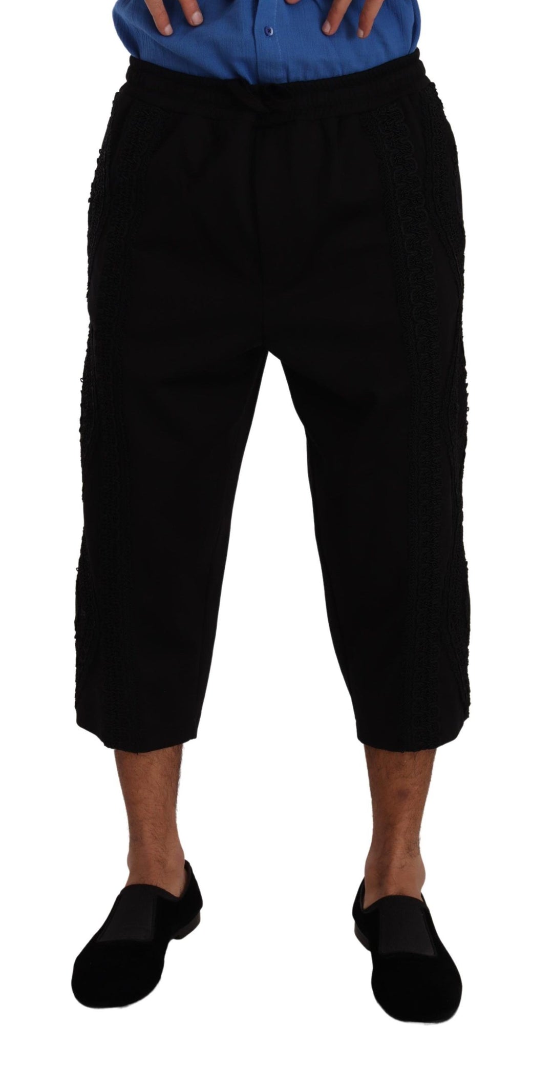 Dolce &amp; Gabbana Sample Sale Dolce &amp; Gabbana Black Cotton Torero Cropped Short Trouser Pants - | Designer outlet