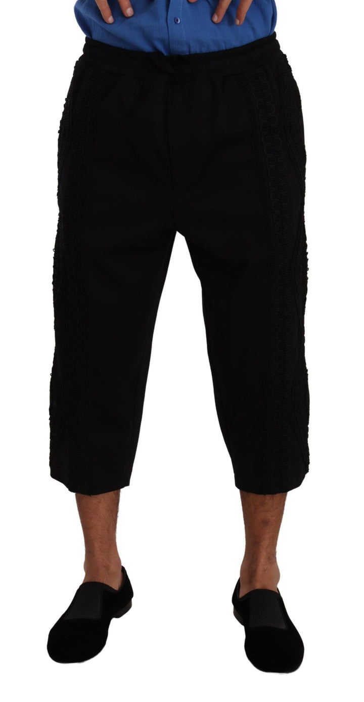 Dolce &amp; Gabbana Sample Sale Dolce &amp; Gabbana Black Cotton Torero Cropped Short Trouser Pants - | Designer outlet