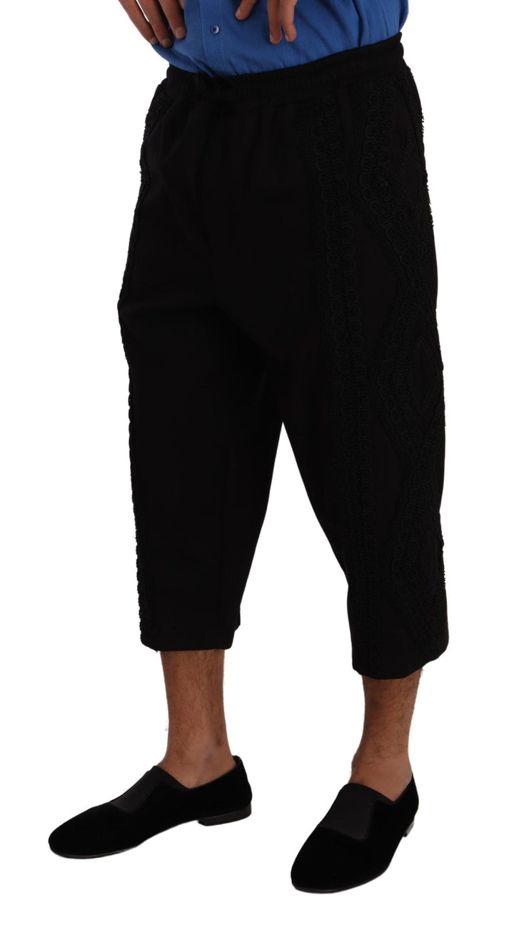 Dolce &amp; Gabbana Sample Sale Dolce &amp; Gabbana Black Cotton Torero Cropped Short Trouser Pants - | Designer outlet