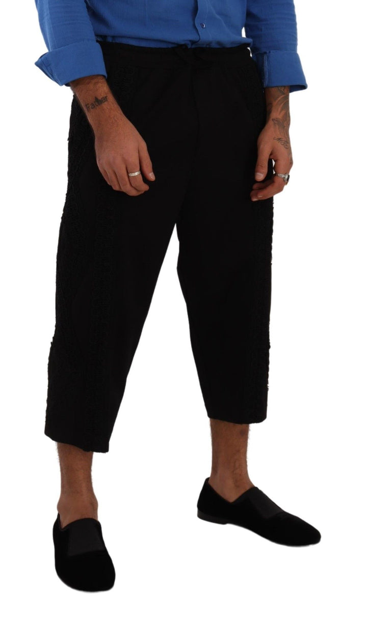 Dolce &amp; Gabbana Sample Sale Dolce &amp; Gabbana Black Cotton Torero Cropped Short Trouser Pants - | Designer outlet