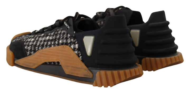 Dolce &amp; Gabbana Black White Fabric Lace Up NS1 Sneakers by Dolce &amp; Gabbana outlet now on sale