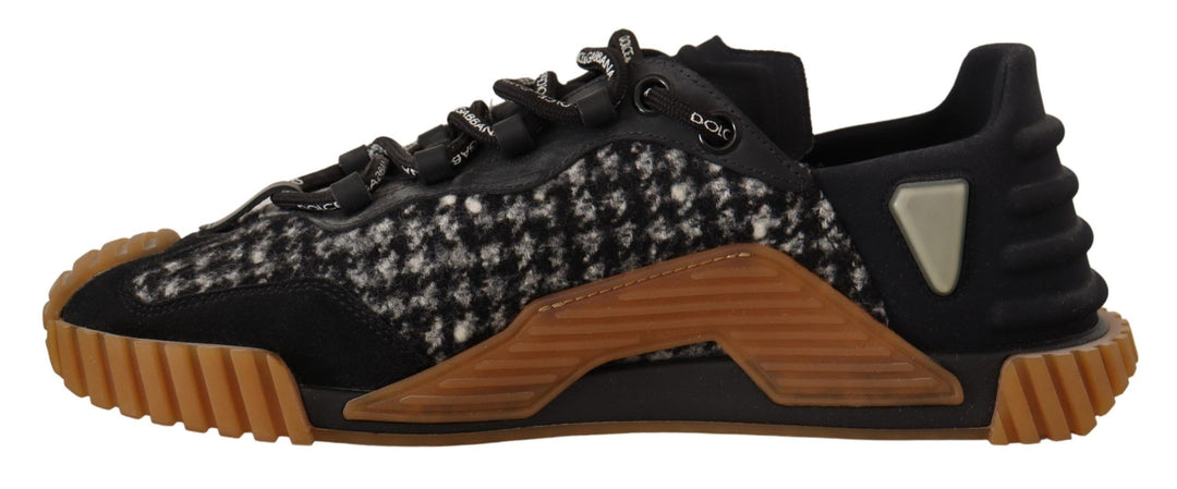 Dolce &amp; Gabbana Black White Fabric Lace Up NS1 Sneakers by Dolce &amp; Gabbana outlet now on sale