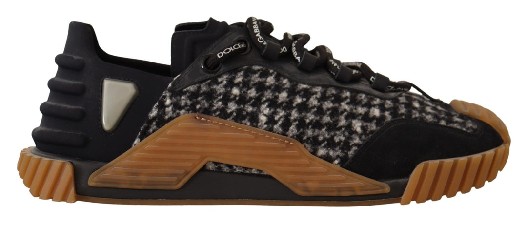 Dolce &amp; Gabbana Black White Fabric Lace Up NS1 Sneakers by Dolce &amp; Gabbana outlet now on sale