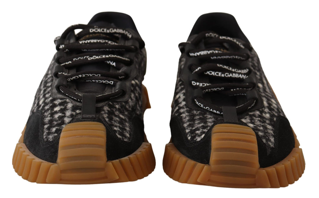 Dolce &amp; Gabbana Black White Fabric Lace Up NS1 Sneakers by Dolce &amp; Gabbana outlet now on sale