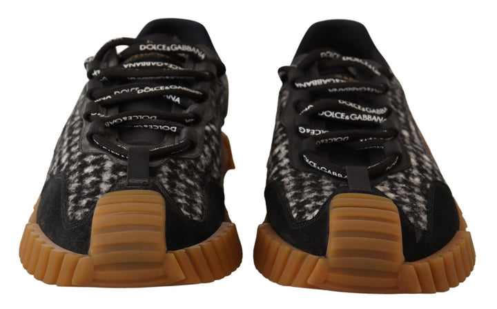 Dolce &amp; Gabbana Black White Fabric Lace Up NS1 Sneakers by Dolce &amp; Gabbana outlet now on sale
