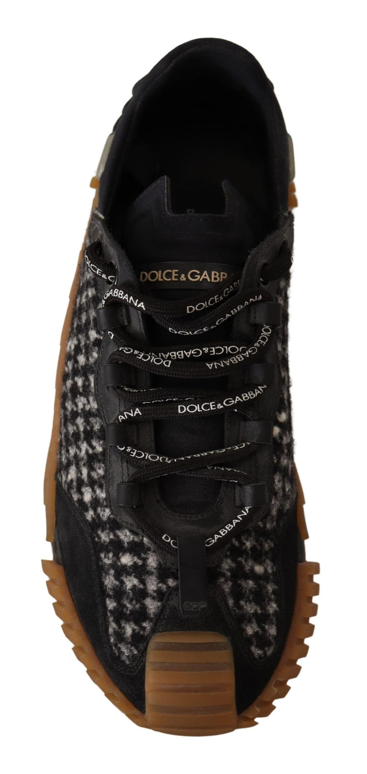 Dolce &amp; Gabbana Black White Fabric Lace Up NS1 Sneakers by Dolce &amp; Gabbana outlet now on sale