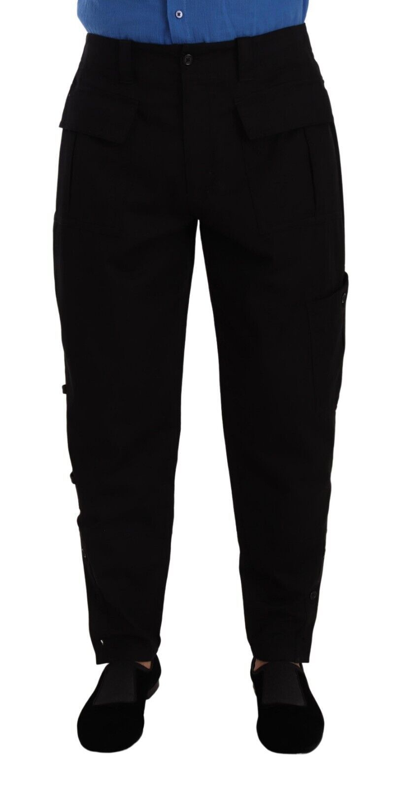 Dolce &amp; Gabbana Sample Sale Dolce &amp; Gabbana Black Cotton Stretch Tapered Cargo Pants - | Designer outlet