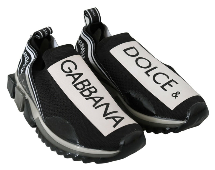 Dolce &amp; Gabbana Black White SORRENTO Sport Stretch Sneakers by Dolce &amp; Gabbana outlet now on sale