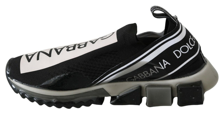 Dolce &amp; Gabbana Black White SORRENTO Sport Stretch Sneakers by Dolce &amp; Gabbana outlet now on sale