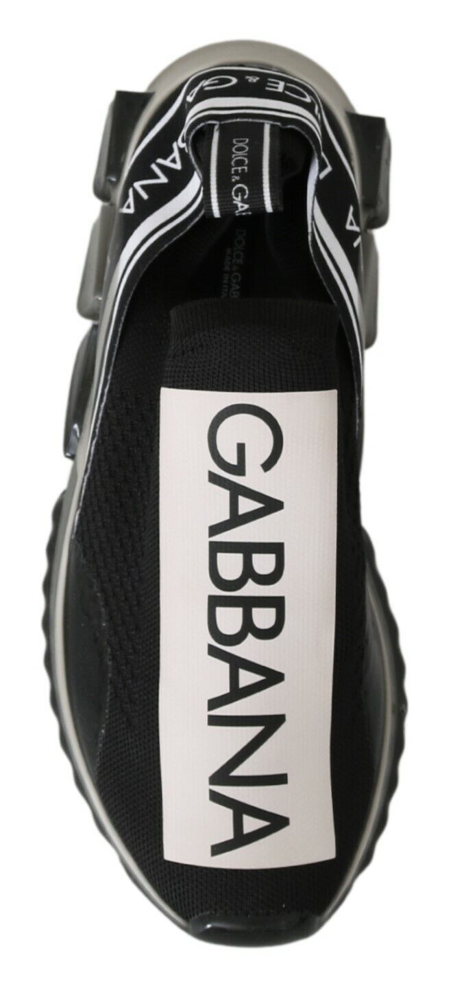 Dolce &amp; Gabbana Black White SORRENTO Sport Stretch Sneakers by Dolce &amp; Gabbana outlet now on sale