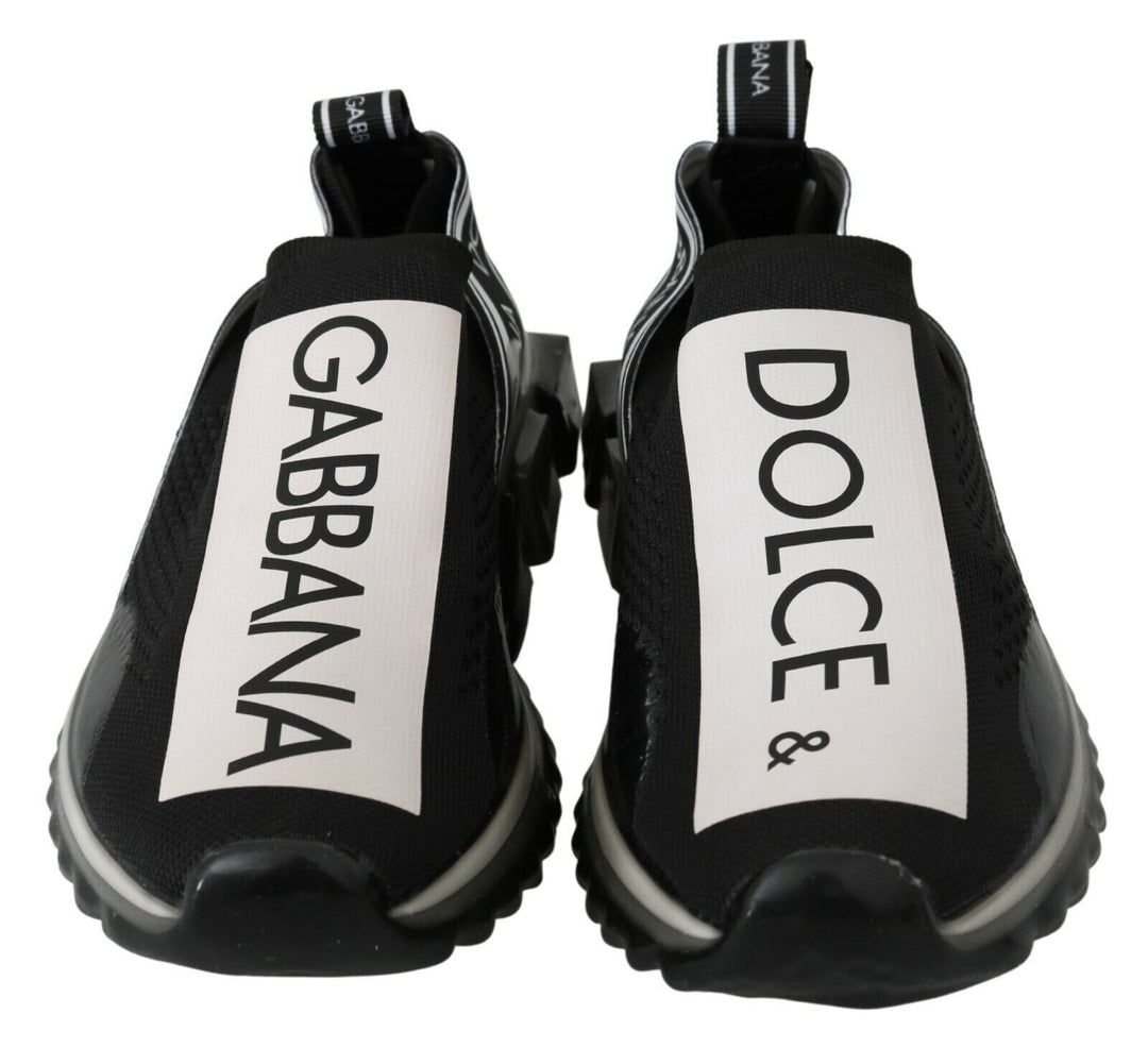 Dolce &amp; Gabbana Black White SORRENTO Sport Stretch Sneakers by Dolce &amp; Gabbana outlet now on sale