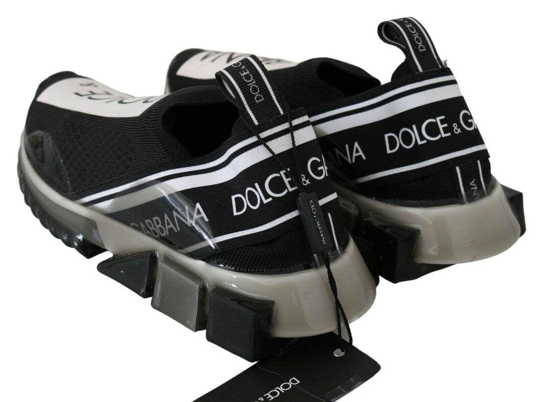Dolce &amp; Gabbana Black White SORRENTO Sport Stretch Sneakers by Dolce &amp; Gabbana outlet now on sale