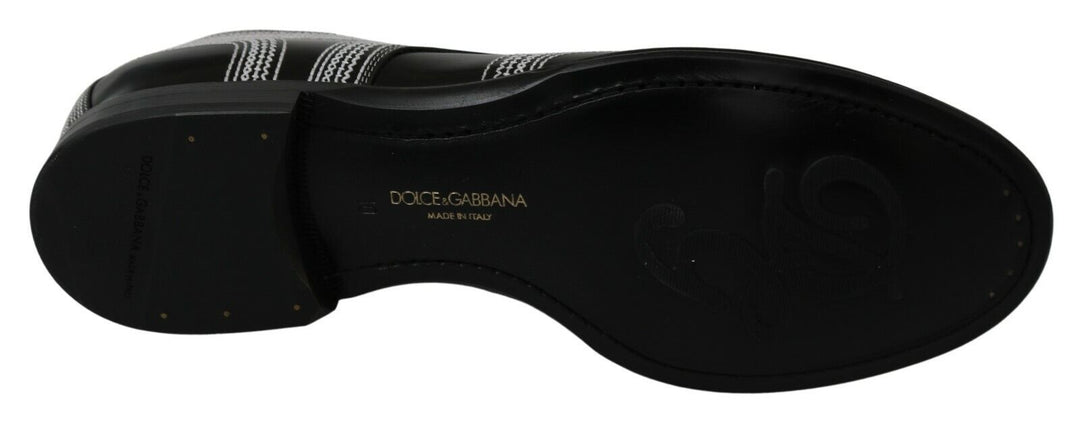 Dolce &amp; Gabbana Black Leather Derby Formal White Lace Shoes by Dolce &amp; Gabbana outlet now on sale