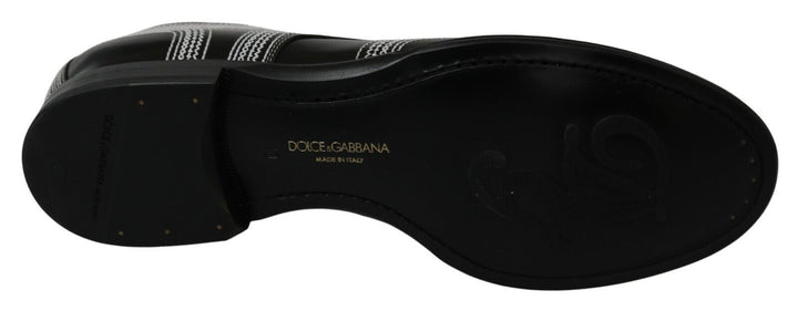 Dolce &amp; Gabbana Black Leather Derby Formal White Lace Shoes by Dolce &amp; Gabbana outlet now on sale