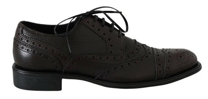 Dolce &amp; Gabbana Brown Leather Wingtip Derby Formal Shoes by Dolce &amp; Gabbana outlet now on sale