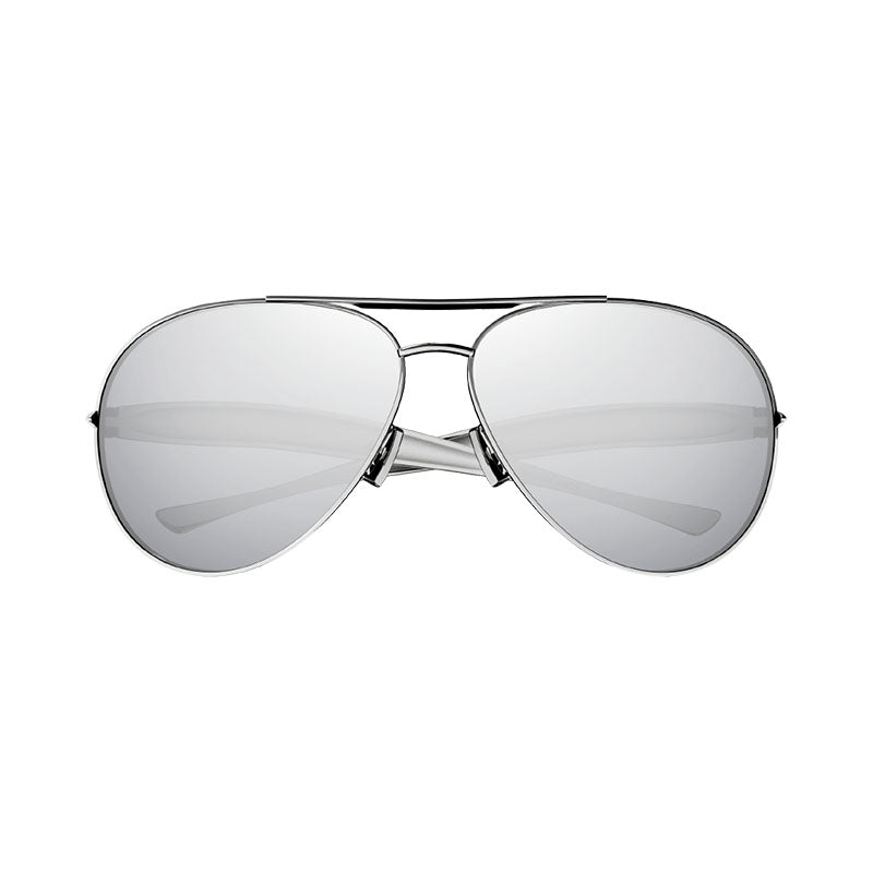 Bottega Veneta Sunglasses Aviator Full Rim, Silver Frame and Grey Silver Mirror Lens BV1305S003