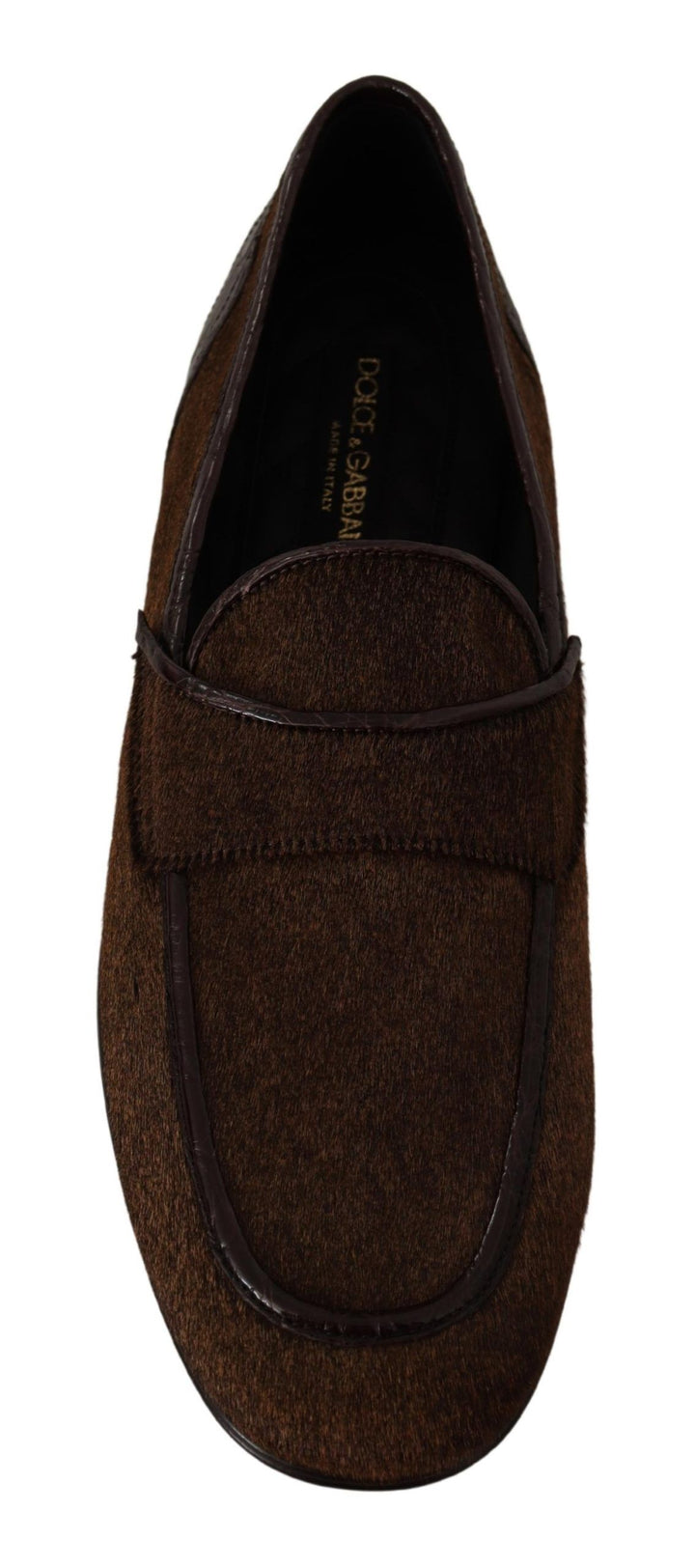 Dolce & Gabbana Shoes Dress Loafers Brown Leather Slip Shoes by Dolce & Gabbana outlet now on sale