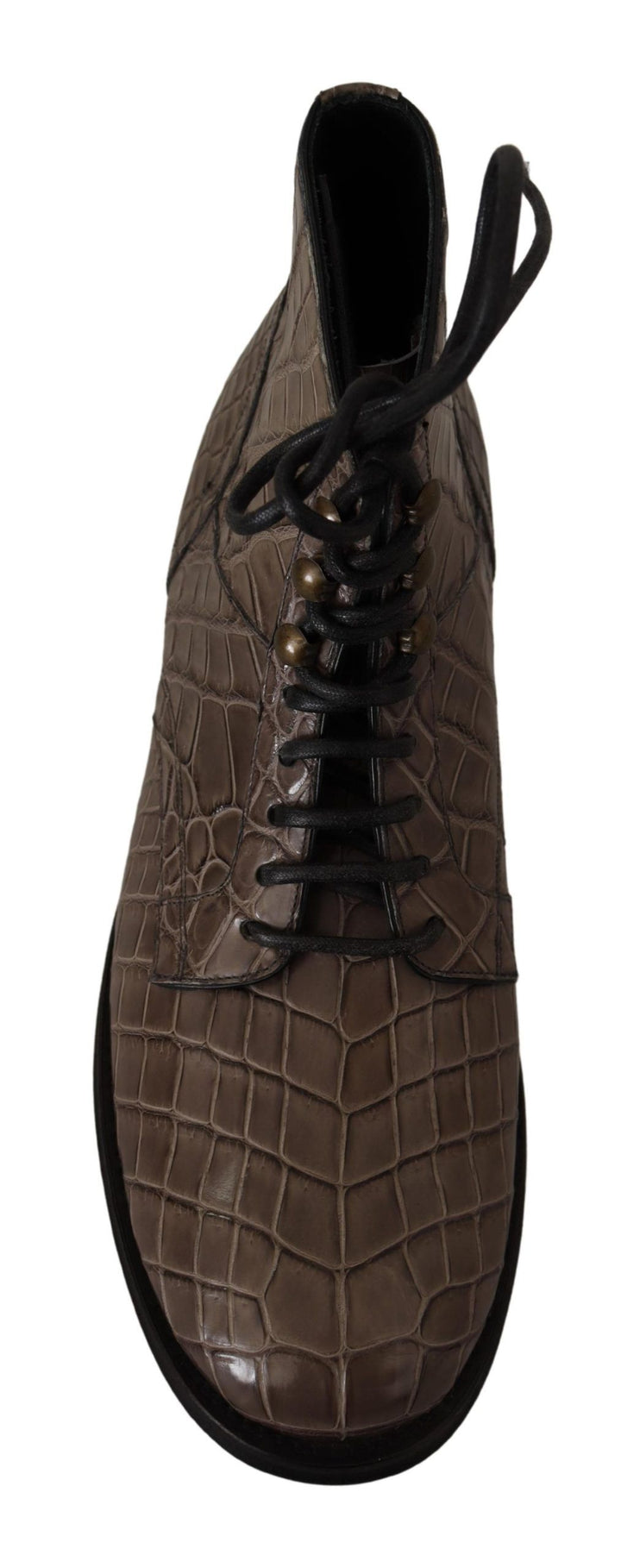 Dolce &amp; Gabbana Sample Sale Dolce &amp; Gabbana Gray Crocodile Leather Derby Boots - | Designer outlet