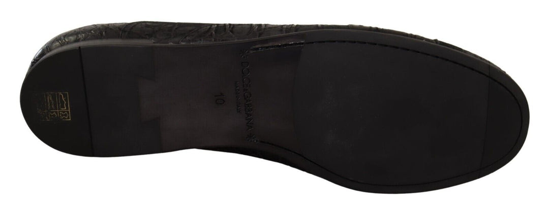 Dolce &amp; Gabbana Sample Sale Dolce &amp; Gabbana Black Caiman Leather Mens Oxford Shoes - | Designer outlet