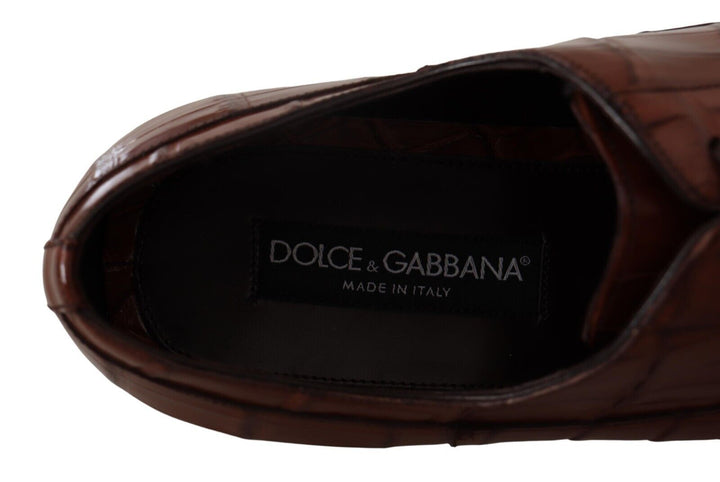 Dolce &amp; Gabbana Sample Sale Dolce &amp; Gabbana Brown Crocodile Leather Mens Formal Derby Shoes - | Designer outlet
