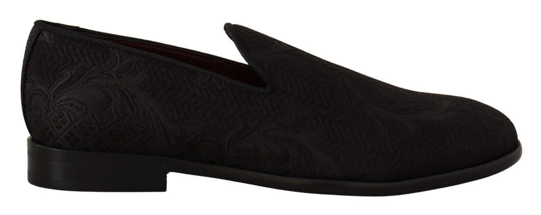 Dolce &amp; Gabbana Sample Sale Dolce &amp; Gabbana Black Floral Brocade Slippers Loafers Shoes - | Designer outlet
