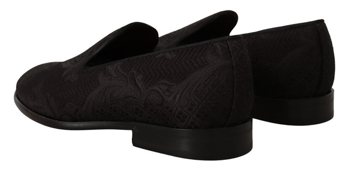 Dolce &amp; Gabbana Sample Sale Dolce &amp; Gabbana Black Floral Brocade Slippers Loafers Shoes - | Designer outlet