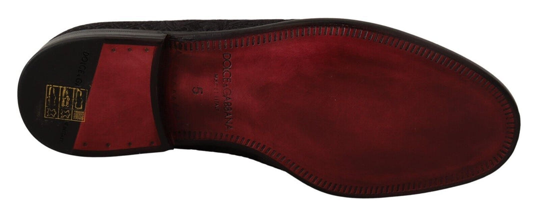 Dolce &amp; Gabbana Sample Sale Dolce &amp; Gabbana Black Floral Brocade Slippers Loafers Shoes - | Designer outlet