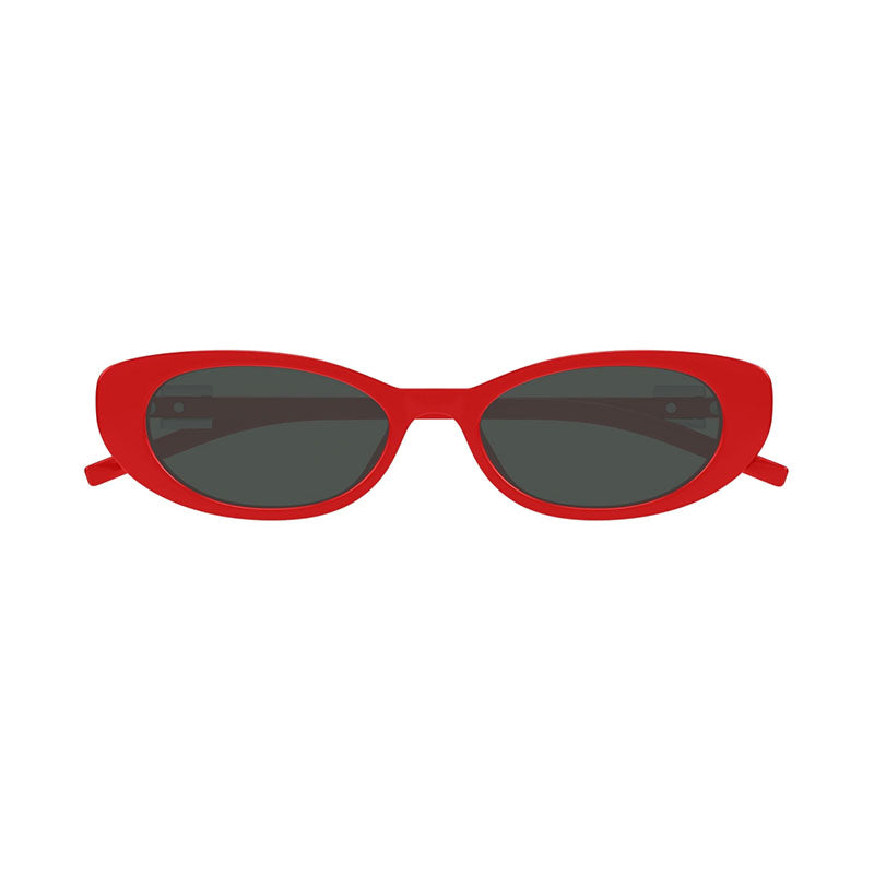 Gucci Sunglasses Oval Full Rim, Shiny Red Frame and Smoke Lens GG1680S005