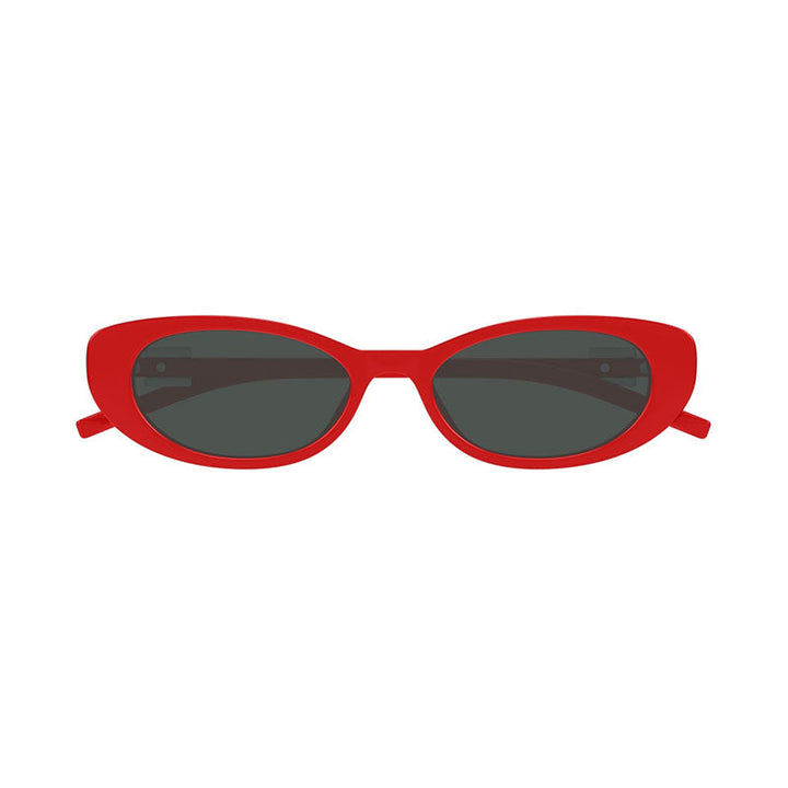 Gucci Sunglasses Oval Full Rim, Shiny Red Frame and Smoke Lens GG1680S005