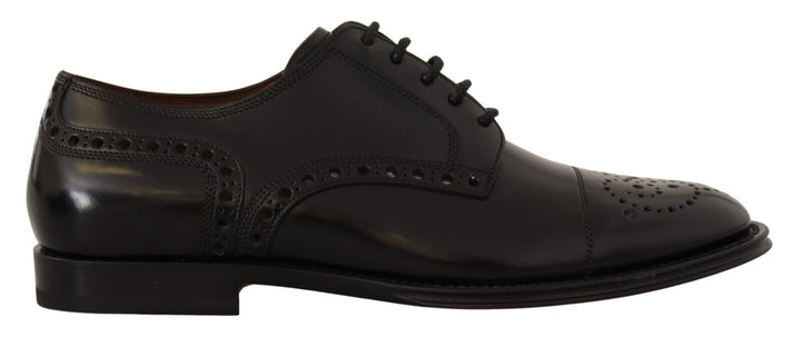 Dolce &amp; Gabbana Sample Sale Dolce &amp; Gabbana Black Leather Wingtip Mens Formal Derby Shoes - | Designer outlet
