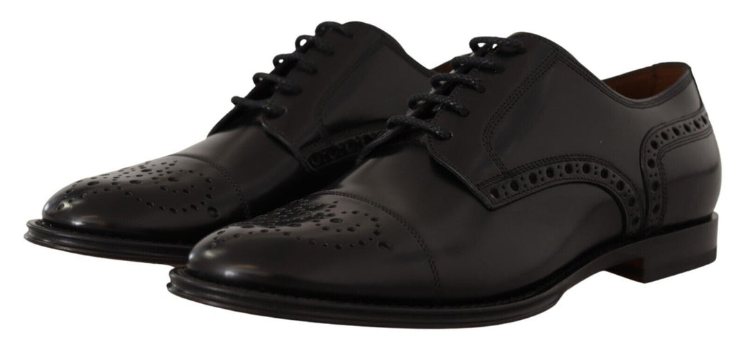 Dolce &amp; Gabbana Sample Sale Dolce &amp; Gabbana Black Leather Wingtip Mens Formal Derby Shoes - | Designer outlet
