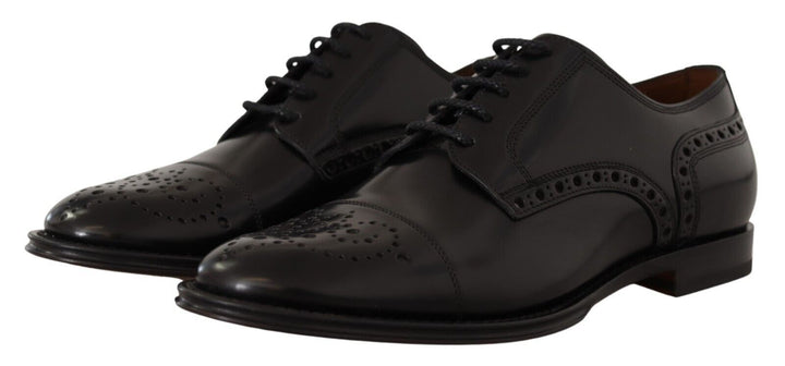 Dolce &amp; Gabbana Sample Sale Dolce &amp; Gabbana Black Leather Wingtip Mens Formal Derby Shoes - | Designer outlet