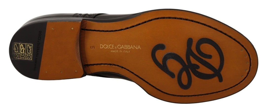 Dolce &amp; Gabbana Sample Sale Dolce &amp; Gabbana Black Leather Wingtip Mens Formal Derby Shoes - | Designer outlet