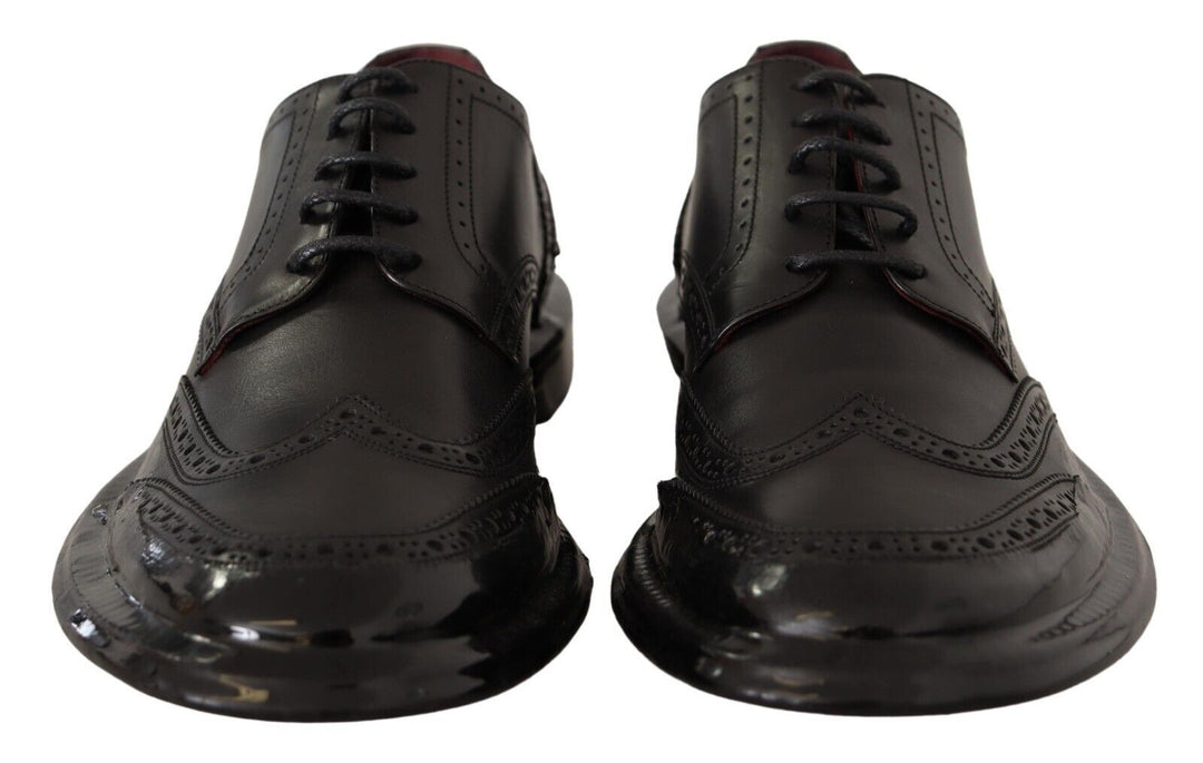 Dolce &amp; Gabbana Sample Sale Dolce &amp; Gabbana Black Leather Oxford Wingtip Formal Derby Shoes - | Designer outlet