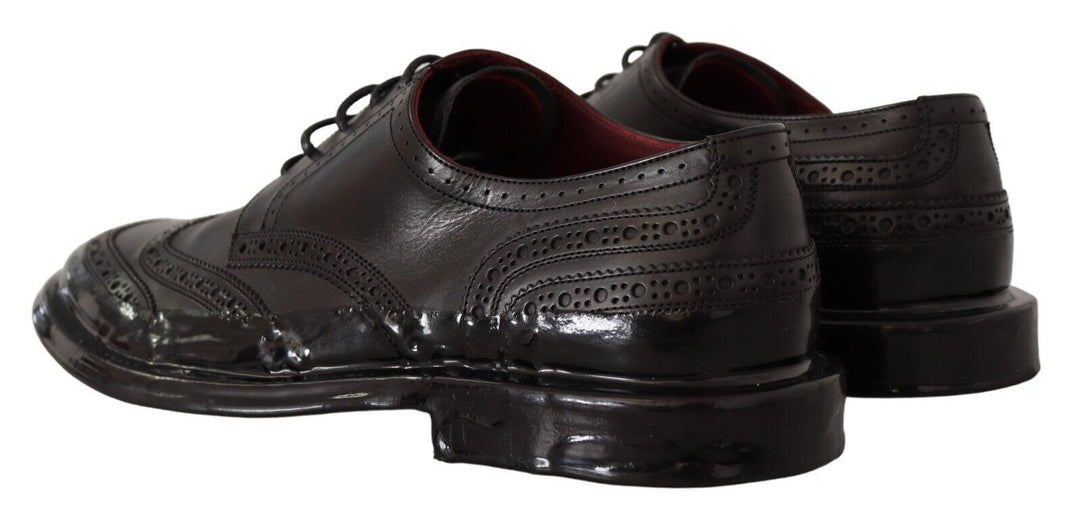 Dolce &amp; Gabbana Sample Sale Dolce &amp; Gabbana Black Leather Oxford Wingtip Formal Derby Shoes - | Designer outlet