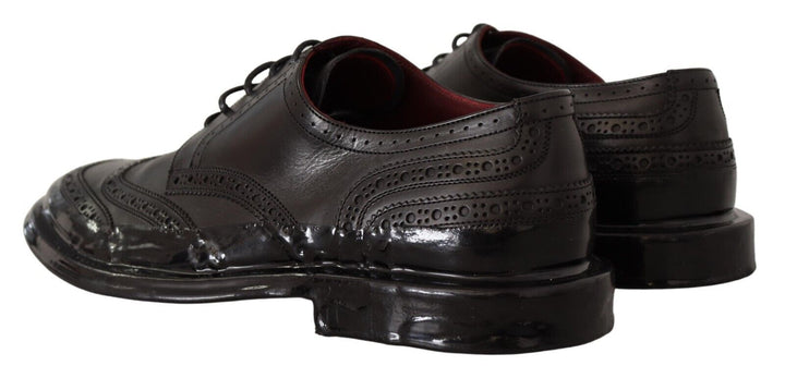 Dolce &amp; Gabbana Sample Sale Dolce &amp; Gabbana Black Leather Oxford Wingtip Formal Derby Shoes - | Designer outlet