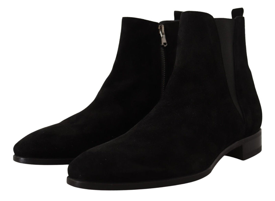 Dolce &amp; Gabbana Sample Sale Dolce &amp; Gabbana Black Suede Leather Chelsea Mens Boots Shoes - | Designer outlet