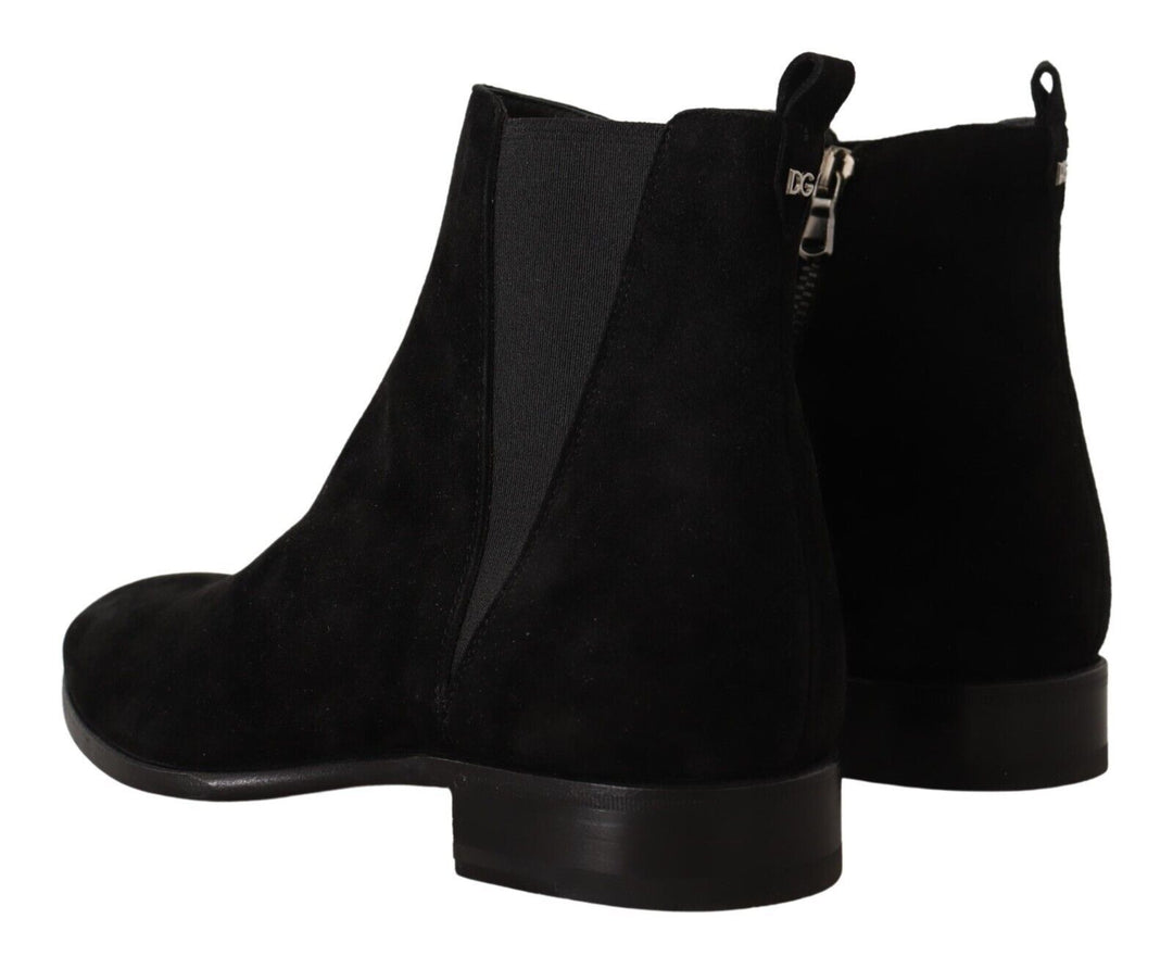 Dolce &amp; Gabbana Sample Sale Dolce &amp; Gabbana Black Suede Leather Chelsea Mens Boots Shoes - | Designer outlet