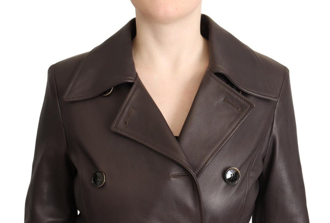 Dolce & Gabbana - Dolce & Gabbana Elegant Double - Breasted Lambskin Leather Coat - JKT3286 - 40 - Ask Me Wear