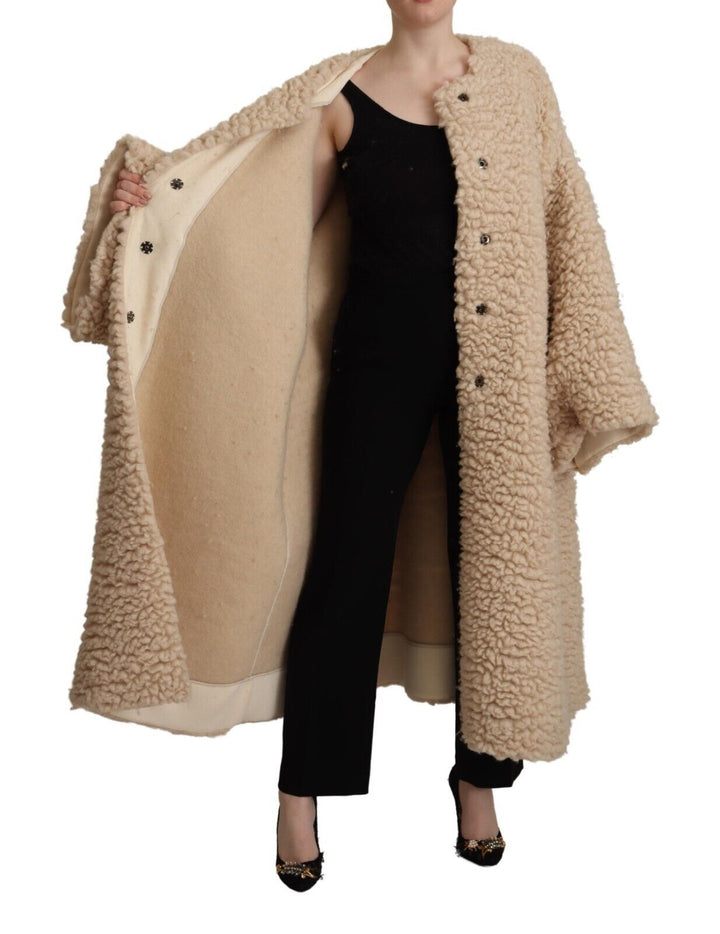 Dolce & Gabbana - Dolce & Gabbana Elegant Beige Cashmere Overcoat Jacket - JKT3283 - 40 - Ask Me Wear