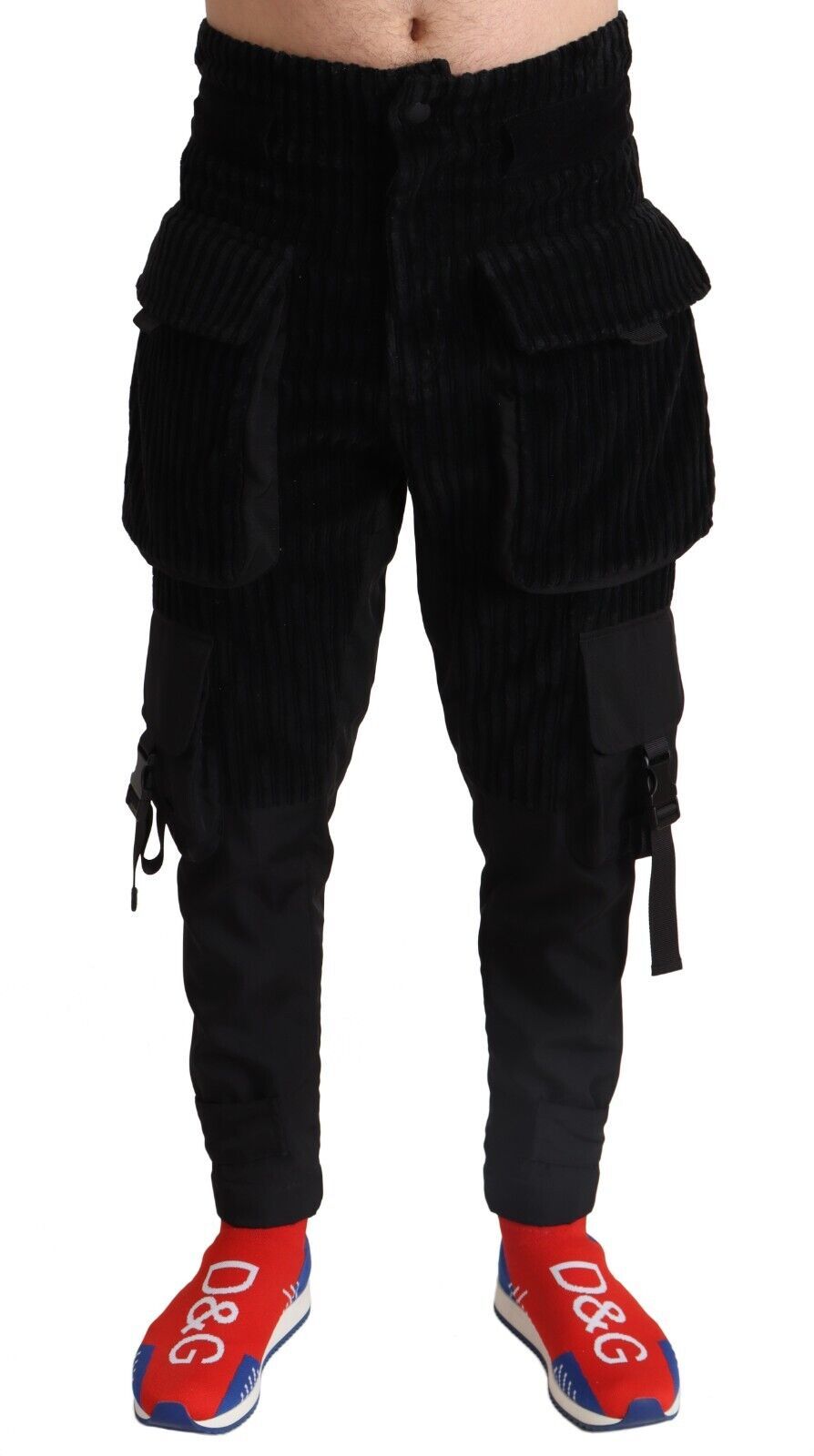 Dolce &amp; Gabbana Sample Sale Dolce &amp; Gabbana Black Cotton Skinny Corduroy Cargo Pants - | Designer outlet