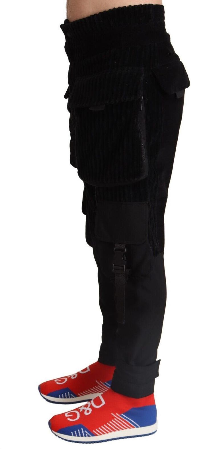 Dolce &amp; Gabbana Sample Sale Dolce &amp; Gabbana Black Cotton Skinny Corduroy Cargo Pants - | Designer outlet