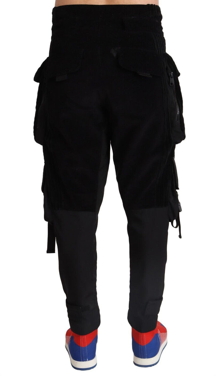 Dolce &amp; Gabbana Sample Sale Dolce &amp; Gabbana Black Cotton Skinny Corduroy Cargo Pants - | Designer outlet