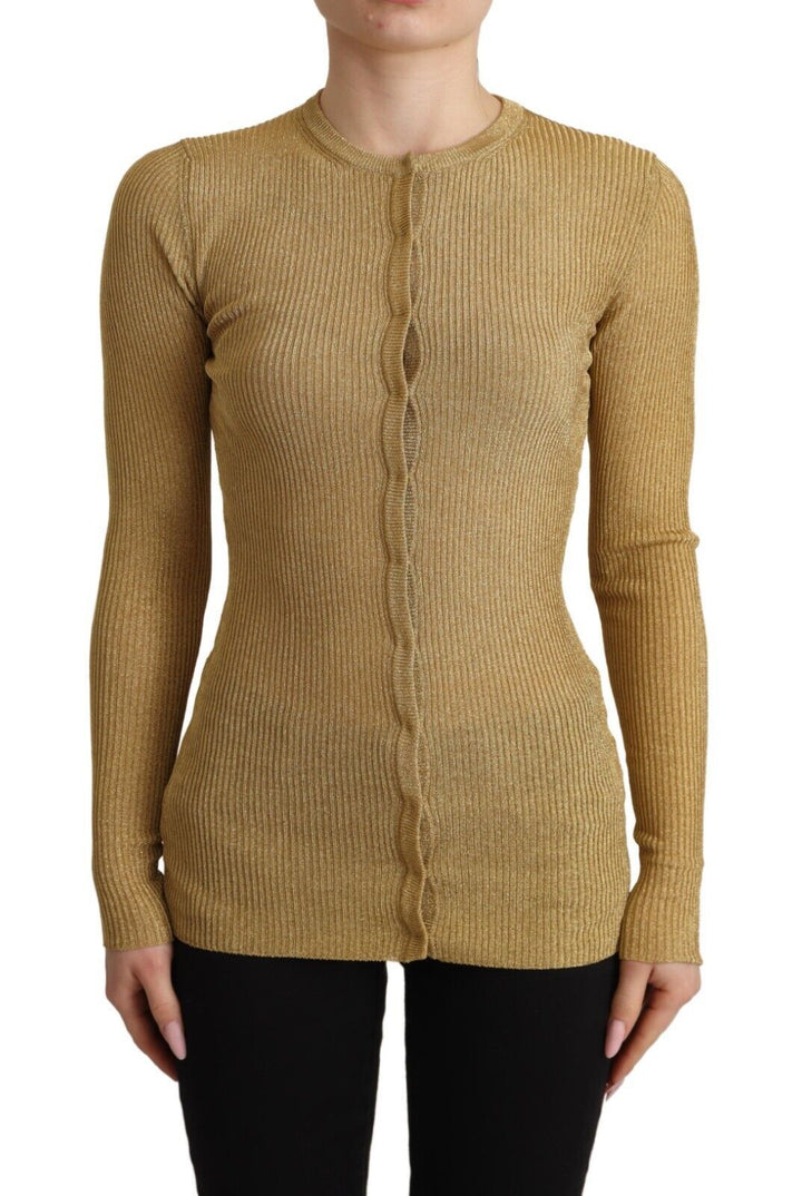 Dolce &amp; Gabbana Sample Sale Dolce &amp; Gabbana Gold Viscose Blend Buttons Cardigan Sweater - | Designer outlet
