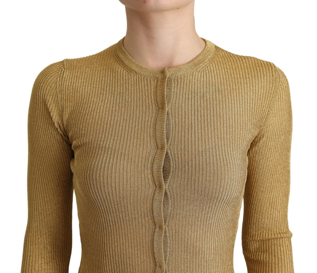 Dolce &amp; Gabbana Sample Sale Dolce &amp; Gabbana Gold Viscose Blend Buttons Cardigan Sweater - | Designer outlet